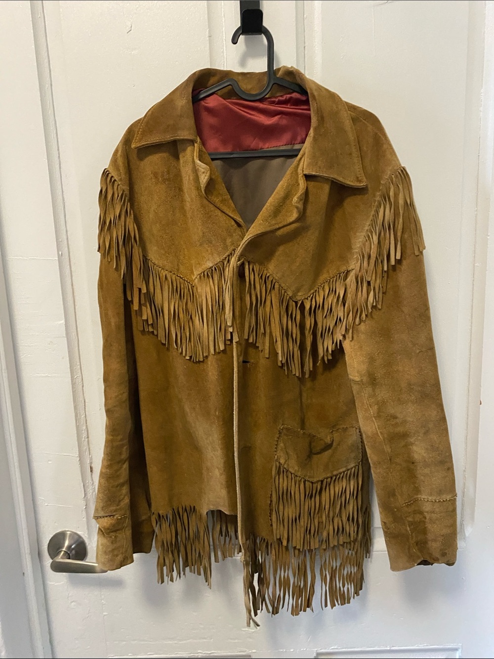 Vintage Fringe Suede Jacket - Tan Fringe Western Coat
